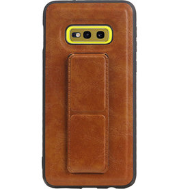 Grip Stand Backcover rigido per Samsung Galaxy S10E Brown