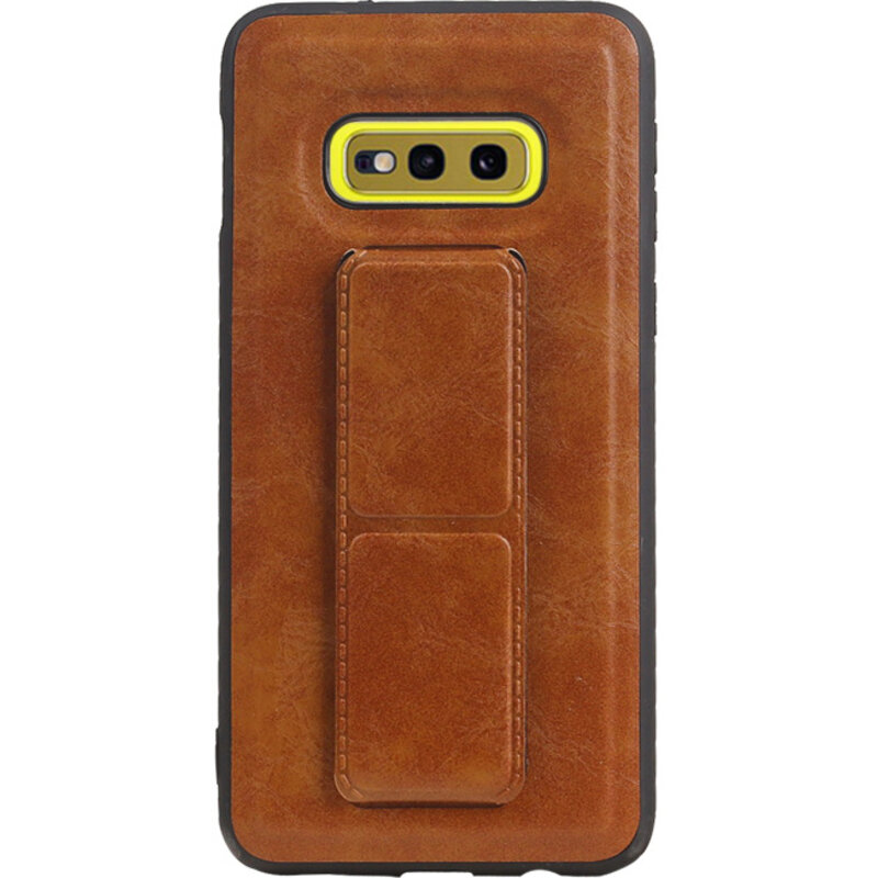 Grip Stand Hardcase Backcover für Samsung Galaxy S10E Braun