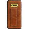 Grip Stand Hardcase Backcover for Samsung Galaxy S10E Brown