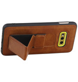 Grip Stand Hardcover Backcover pour Samsung Galaxy S10E Brown