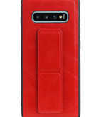 Grip Stand Hardcase Backcover voor Samsung Galaxy S10 Plus Rood