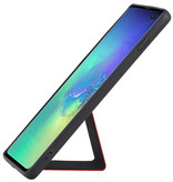 Grip Stand Hardcase Backcover voor Samsung Galaxy S10 Plus Rood