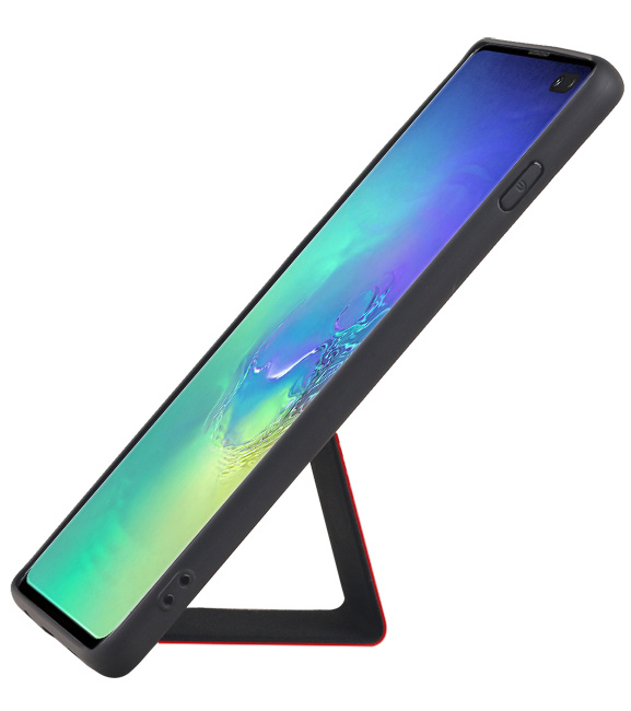 Grip Stand Back Cover rigido per Samsung Galaxy S10 Plus Red