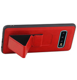 Grip Stand Hardcover Backcover pour Samsung Galaxy S10 Plus Rouge