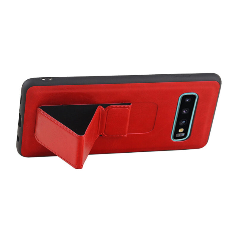 Grip Stand Hardcase Backcover for Samsung Galaxy S10 Plus Red