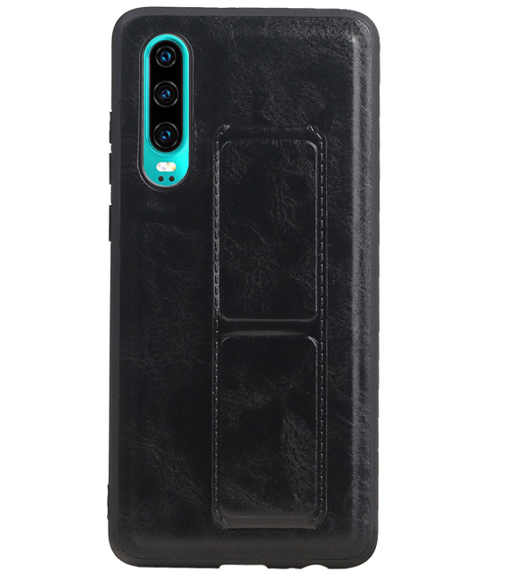 Grip Stand Hardcase Backcover para Huawei P30 negro
