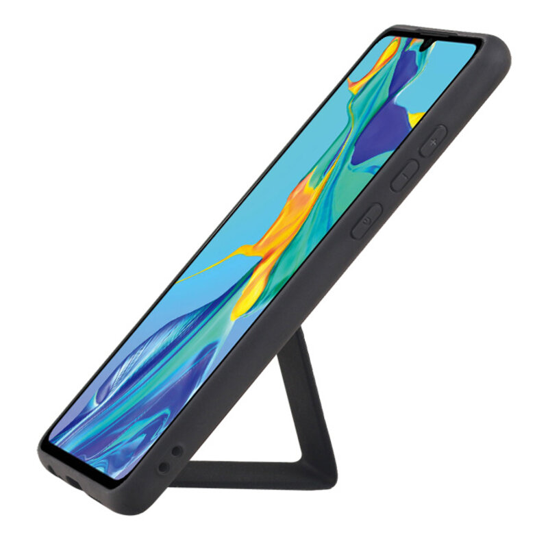 Grip Stand Hardcase Backcover para Huawei P30 negro
