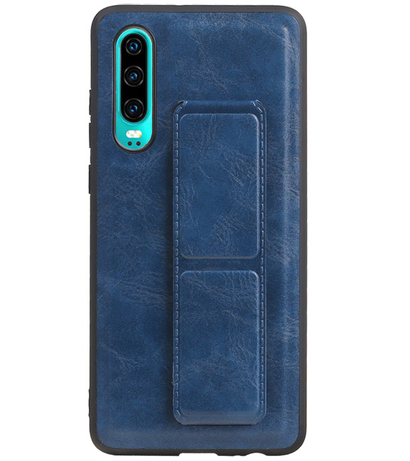 Grip Stand Hardcover Backcover pour Huawei P30 Bleu