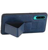 Grip Stand Hardcover Backcover pour Huawei P30 Bleu