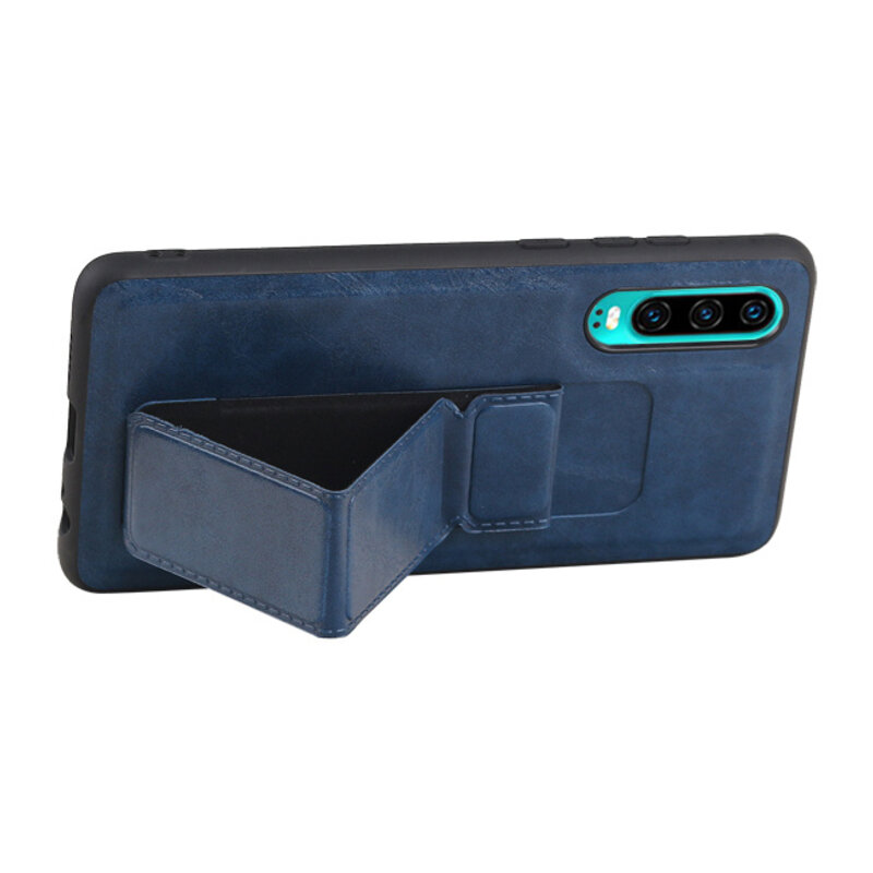 Grip Stand Hardcase Backcover for Huawei P30 Blue