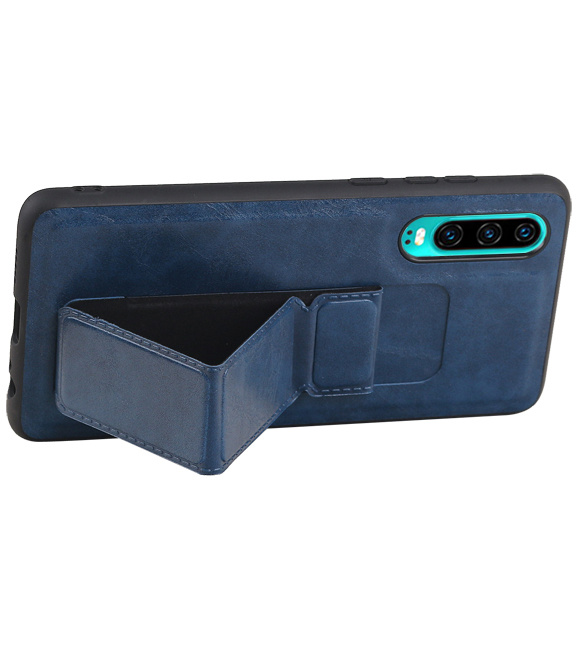 Grip Stand Hardcover Backcover pour Huawei P30 Bleu