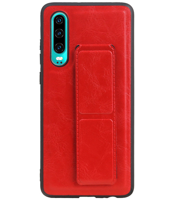 Grip Stand Hardcover Backcover pour Huawei P30 Rouge