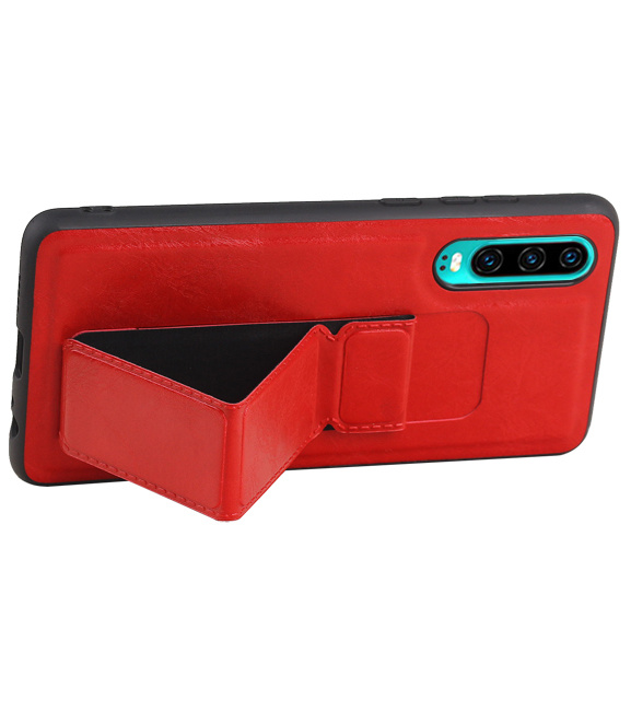 Grip Stand Hardcover Backcover pour Huawei P30 Rouge