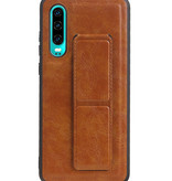 Grip Stand Hardcase Backcover per Huawei P30 Brown