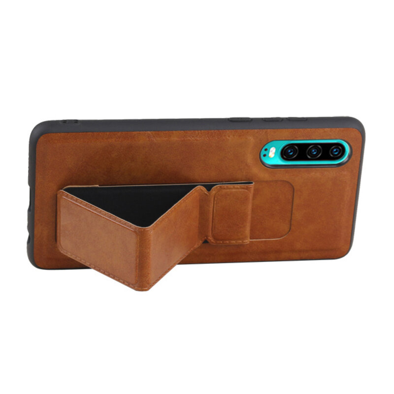 Grip Stand Hardcase Bagcover til Huawei P30 Brown