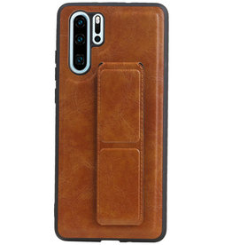 Grip Stand Hardcover Backcover pour Huawei P30 Pro Marron