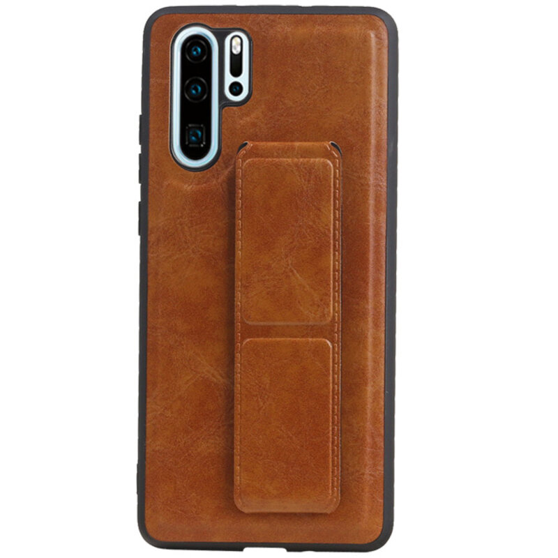 Grip Stand Hardcase Backcover for Huawei P30 Pro Brown