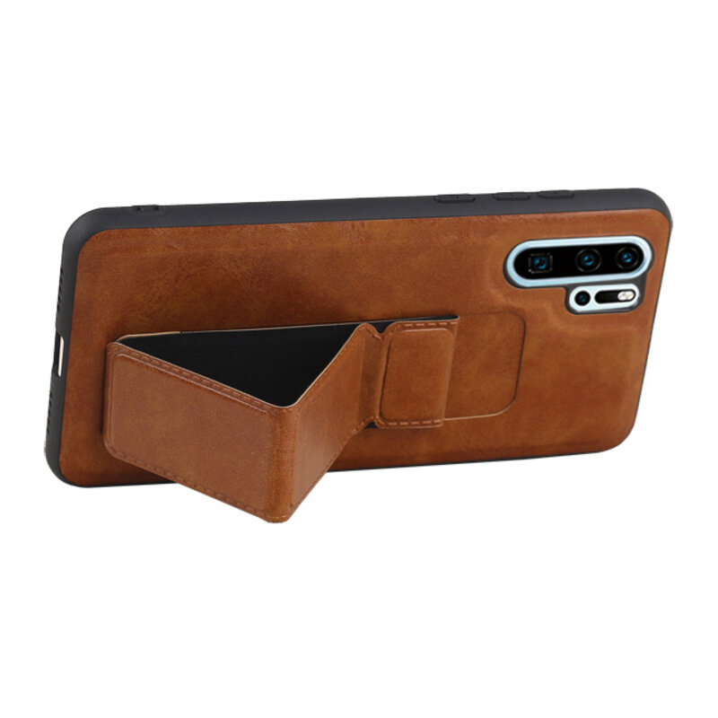 Grip Stand Hardcover Backcover pour Huawei P30 Pro Marron