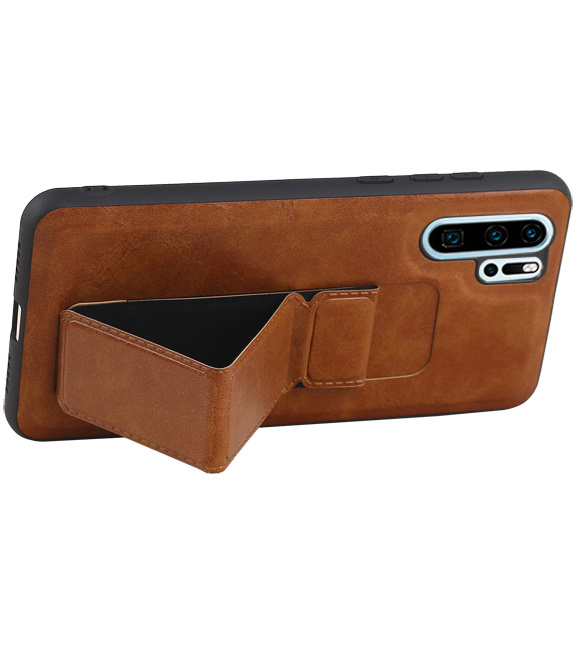 Grip Stand Hardcover Backcover pour Huawei P30 Pro Marron