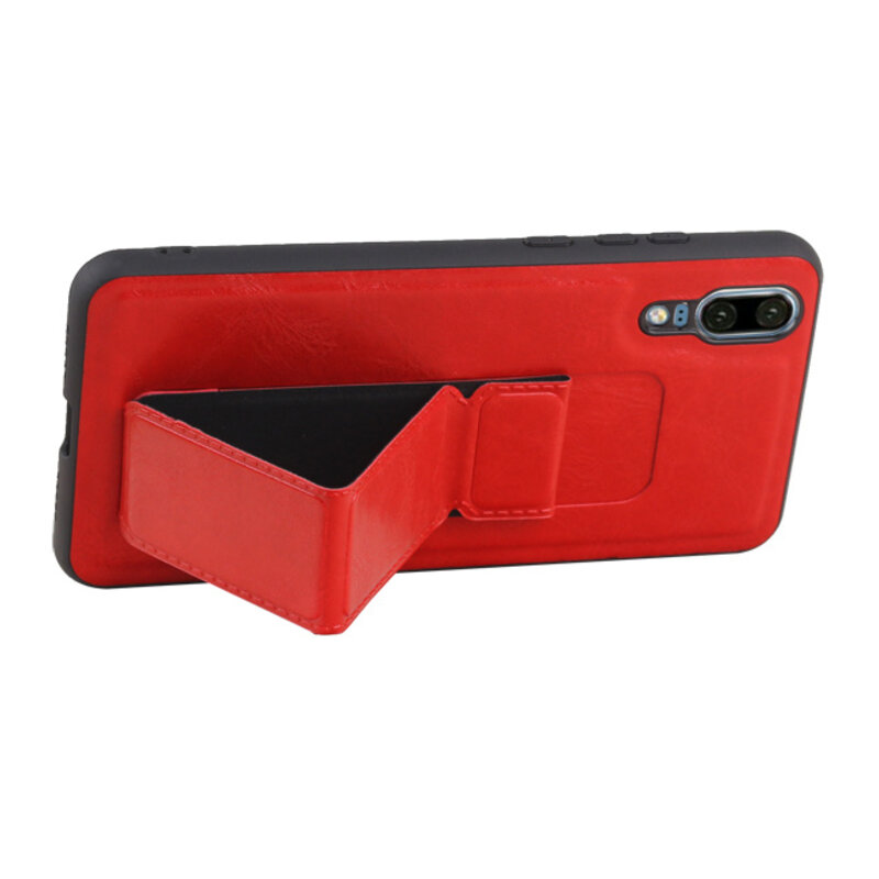 Grip Stand Hardcase Bagbeklædning til Huawei P20 Red