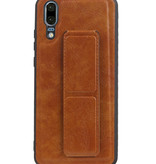 Grip Stand Hardcase Backcover for Huawei P20 Brown