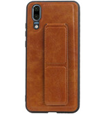 Grip Stand Hardcase Backcover para Huawei P20 Marrón