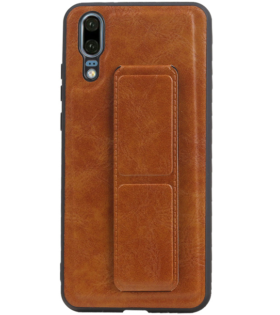 Grip Stand Hardcase Backcover para Huawei P20 Marrón