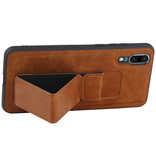 Grip Stand Hardcase Backcover for Huawei P20 Brown