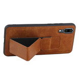 Grip Stand Hardcase Bagcover til Huawei P20 Brown