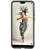 Grip Stand Hardcase Backcover voor Huawei P20 Bruin