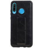 Grip Stand Hardcase Backcover voor Huawei P20 Lite Zwart