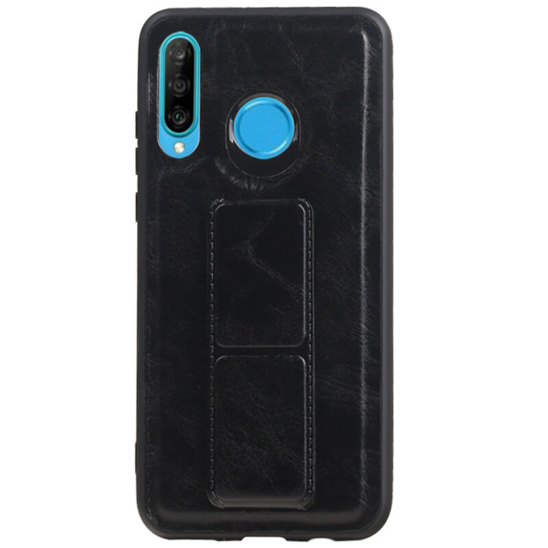 Grip Stand Hardcase Backcover for Huawei P20 Lite Black