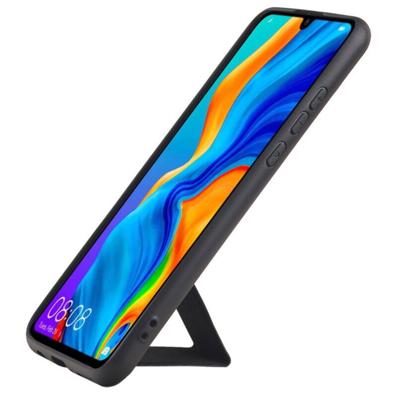 Grip Stand Hardcase Backcover for Huawei P20 Lite Black