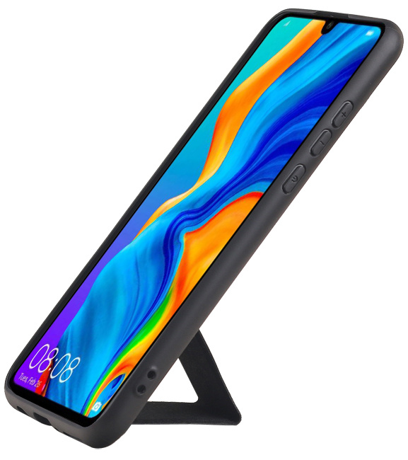 Grip Stand Hardcase Backcover für Huawei P20 Lite Schwarz