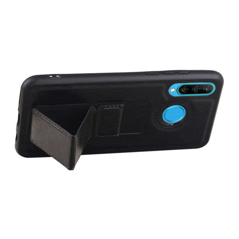 Grip Stand Hardcase Backcover for Huawei P20 Lite Black
