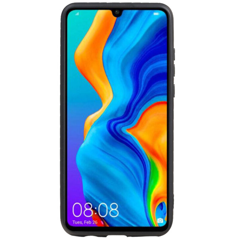 Grip Stand Hardcase Backcover for Huawei P20 Lite Black