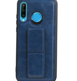 Grip Stand Hardcase Backcover voor Huawei P20 Lite Blauw