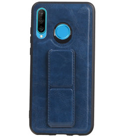 Grip Stand Hardcase Backcover voor Huawei P20 Lite Blauw