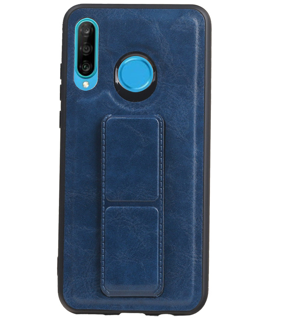 Grip Stand Hardcase Backcover voor Huawei P20 Lite Blauw