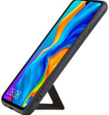 Grip Stand Hardcase Backcover voor Huawei P20 Lite Bruin