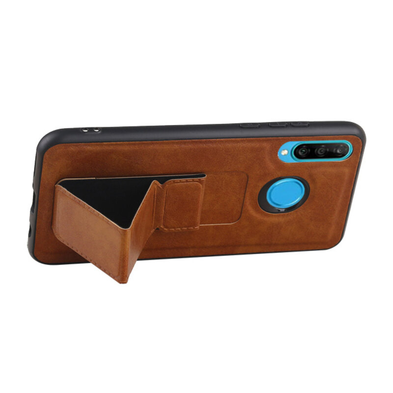 Grip Stand Hardcase Backcover per Huawei P20 Lite Brown