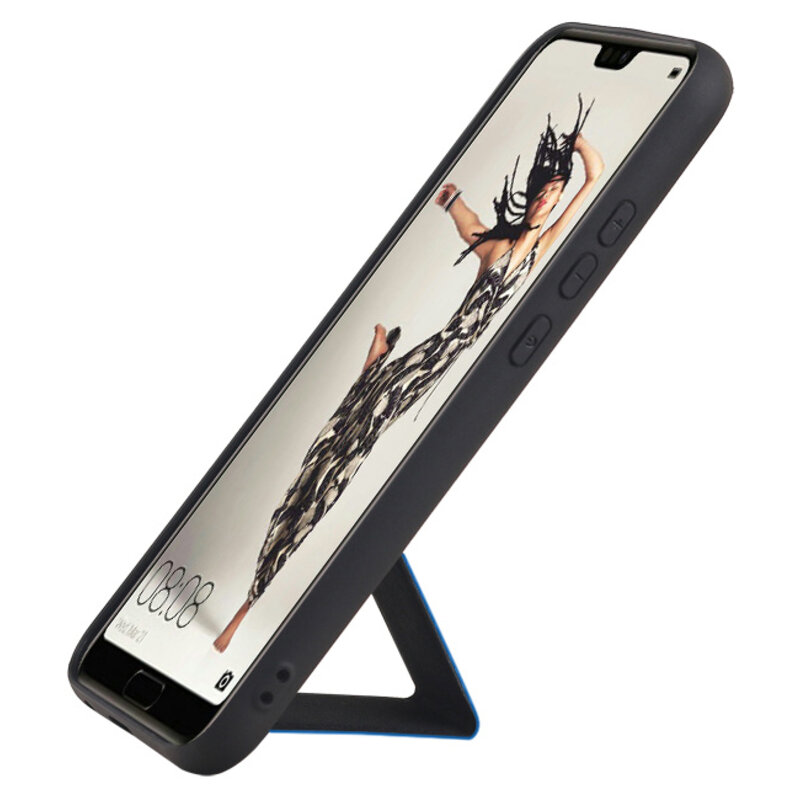 Grip Stand Hardcover Backcover pour Huawei P20 Pro Bleu