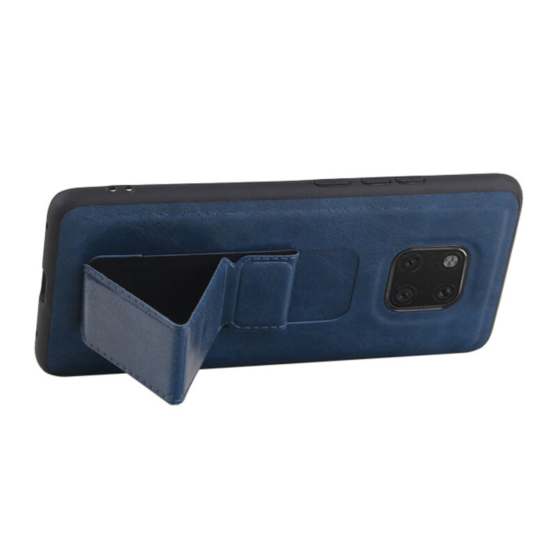 Grip Stand Hardcase Backcover voor Huawei Mate 20 Pro Blauw