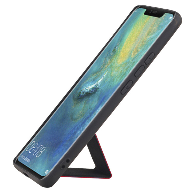 Grip Stand Hardcover Backcover pour Huawei Mate 20 Pro Rouge
