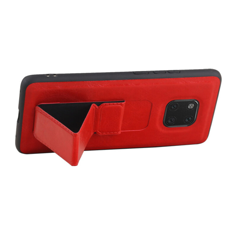 Grip Stand Hardcover Backcover pour Huawei Mate 20 Pro Rouge