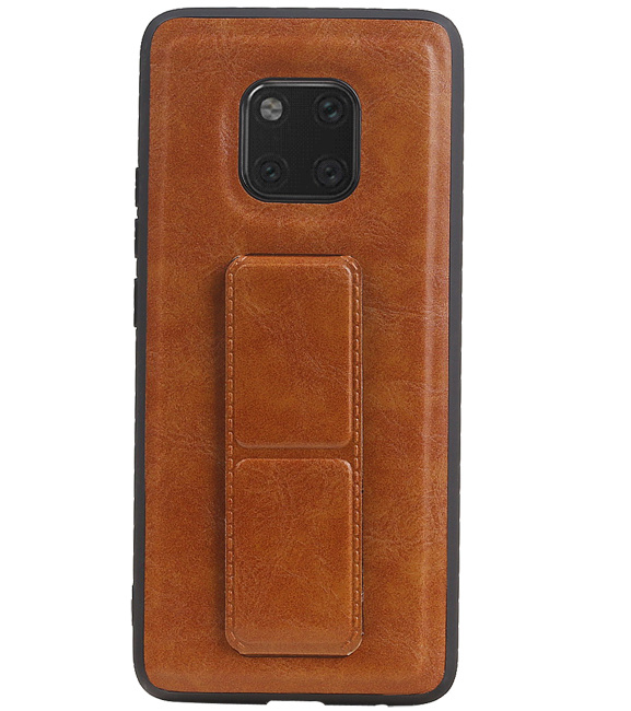 Grip Stand Hardcase Backcover voor Huawei Mate 20 Pro Bruin