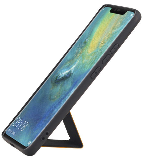 Grip Stand Hardcover Backcover pour Huawei Mate 20 Pro Brown
