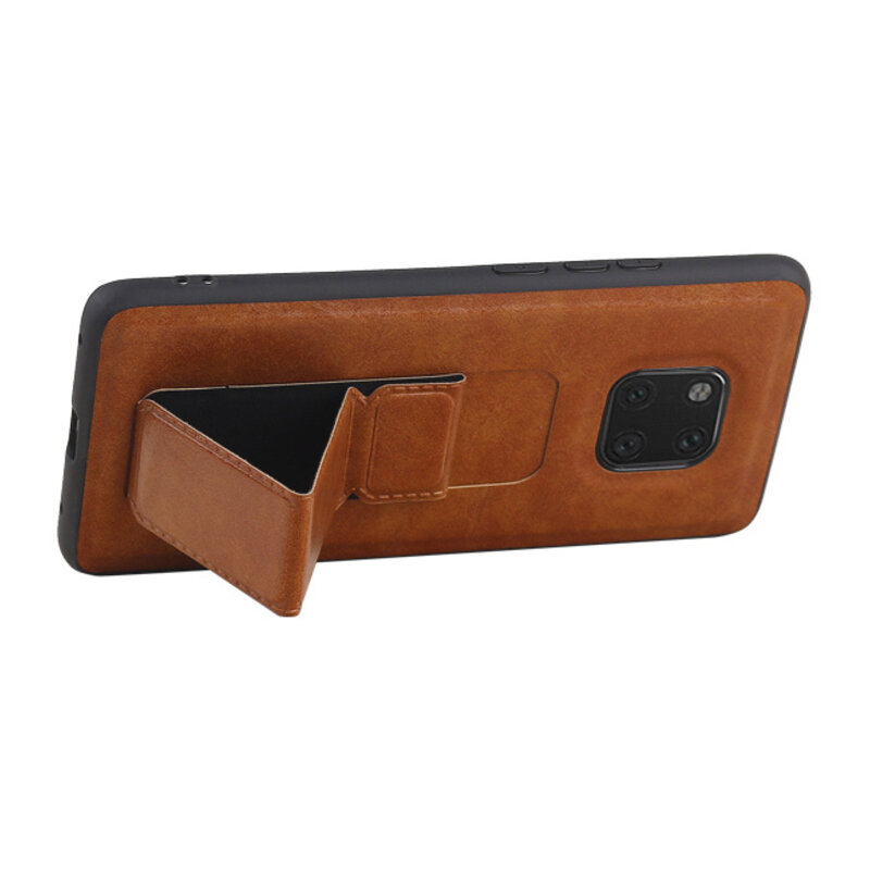 Grip Stand Hardcase Backcover für Huawei Mate 20 Pro Brown