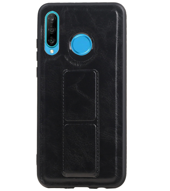 Grip Stand Hardcase Backcover voor Huawei P30 Lite /  Nova 4E Zwart