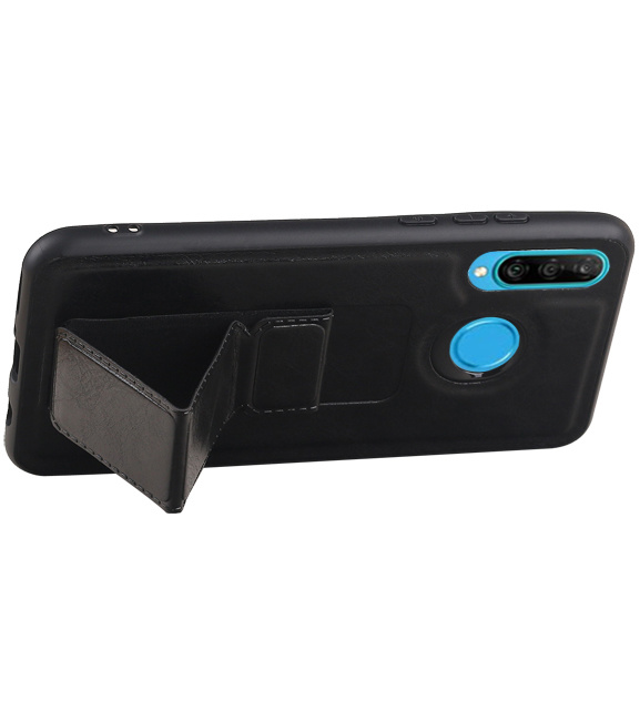 Grip Stand Hardcase Bagcover til Huawei P30 Lite / Nova 4E Sort